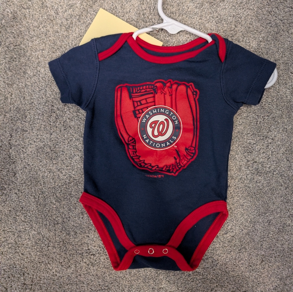 Genuine Merchandise Navy and Red Washington Nationals Baby Bodysuit